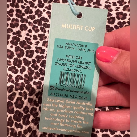 NWT Sea Level Swim Women’s Wild Cat Twist Front Tankini in Espresso in size US 4 - Picture 6 of 9